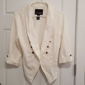 NWOT Daytrip white Lace Military style Jacket Sz L